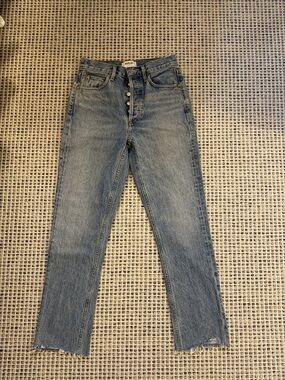 Agolde Riley High Rise Straight Crop in Zephyr